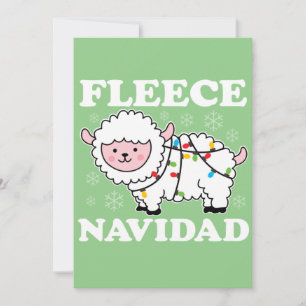 Fleece Navidad Feliz Funny KerstKawaii Sheep Kaart