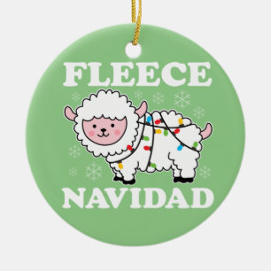 Fleece Navidad Feliz Funny KerstKawaii Sheep Keramisch Ornament