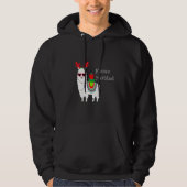 Fleece Navidad Feliz Llama Cute Alpaca Kersta Hoodie (Voorkant)