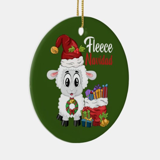 Fleece Navidad Feliz Navidad Pun Kerstmis Keramisch Ornament (Rechts)