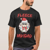 Fleece Navidad Feliz Navidad Sheep Wool Christmas T-shirt (Voorkant)
