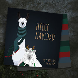 “Fleece Navidad” Festieve Grappige Chic Pun Feestdagenkaart