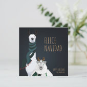 “Fleece Navidad” Festieve Grappige Chic Pun Feestdagenkaart (Staand voorkant)