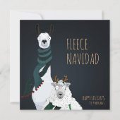 “Fleece Navidad” Festieve Grappige Chic Pun Feestdagenkaart (Voorkant)