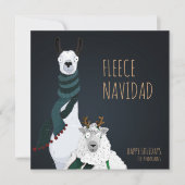 “Fleece Navidad” Festive Funny Chic Punny Feestdagenkaart (Voorkant)