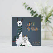 “Fleece Navidad” Funny Chic Elegant Pun Feestdagenkaart (Staand voorkant)