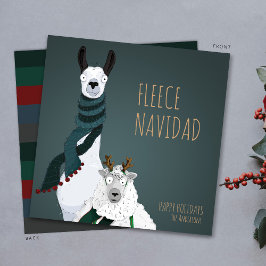 “Fleece Navidad” Funny Chic Quirky Punny Feestdagenkaart