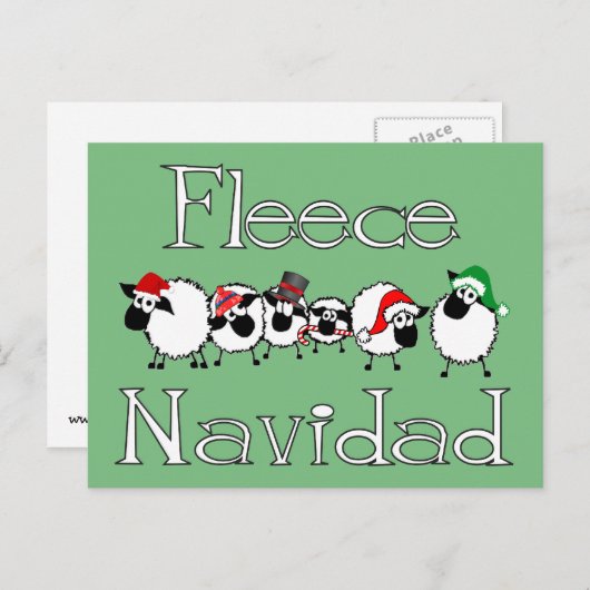 Fleece Navidad Funny Christmas Briefkaart (Voorkant / Achterkant)