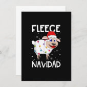 Fleece Navidad Funny Feliz Sheep licht kerstmis Kaart (Voorkant / Achterkant)