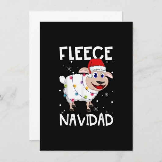 Fleece Navidad Funny Feliz Sheep licht kerstmis Kaart (Voorkant / Achterkant)