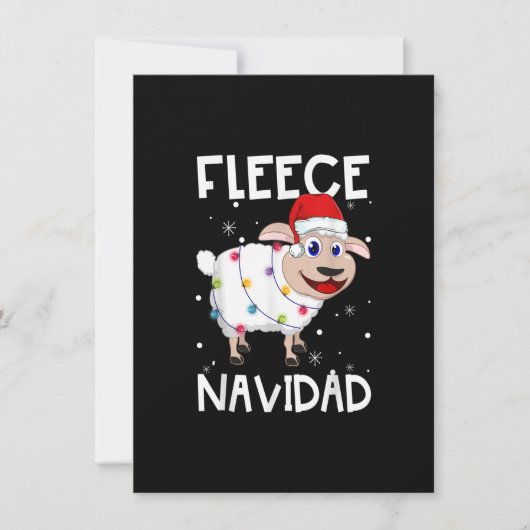 Fleece Navidad Funny Feliz Sheep licht kerstmis Kaart (Voorkant)