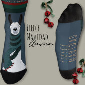 “Fleece Navidad” Funny Festive Blue Grey Llama Pun Sokken