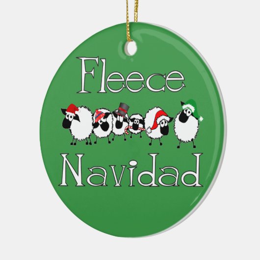 Fleece Navidad Funny Kerstornament Keramisch Ornament (Links)