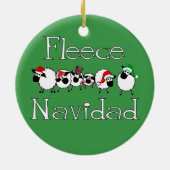 Fleece Navidad Funny Kerstornament Keramisch Ornament (Achterkant)