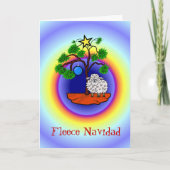 Fleece Navidad Funny Sheep Christmas Kaart (Voorkant)