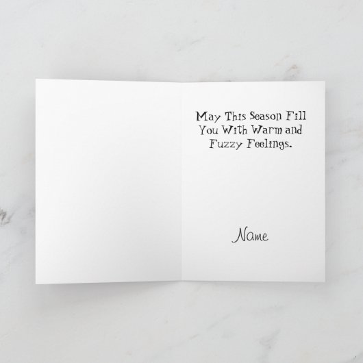 Fleece Navidad Funny Sheep Christmas Kaart (Binnen)