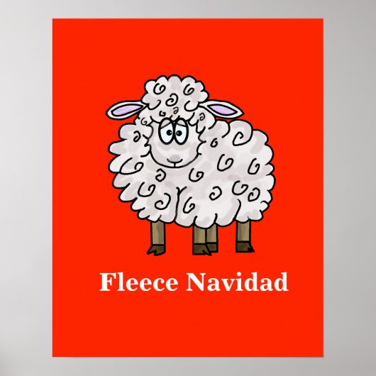 Fleece Navidad Funny Sheep-Poster voor kerstmis Poster (Voorkant)