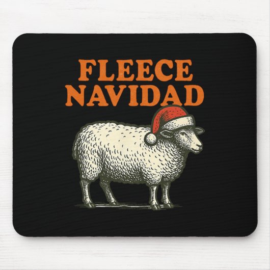Fleece Navidad Funny Sheep Pun Kerstvakantie 1 Muismat (Voorkant)