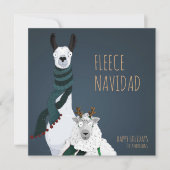 “Fleece Navidad” Grappig Chic Elegant Woordspeling Feestdagenkaart (Voorkant)