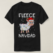 Fleece Navidad Grappig Kerstschaap Feliz Xmas Li T-shirt (Design voorkant)