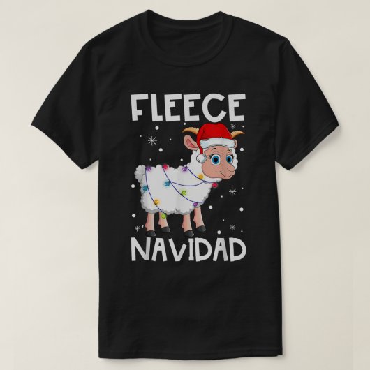 Fleece Navidad Grappig Kerstschaap Feliz Xmas Li T-shirt (Design voorkant)