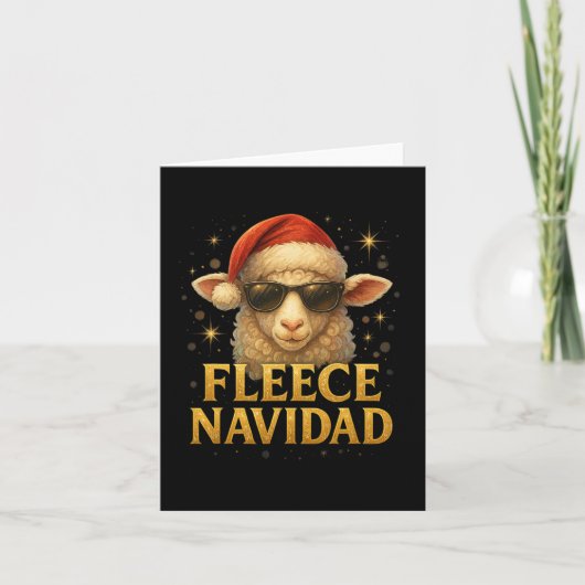 Fleece Navidad Grappig Kerstschaap Ontwerp Kaart (Voorkant)
