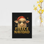 Fleece Navidad Grappig Kerstschaap Ontwerp Kaart (Gele Bloem)