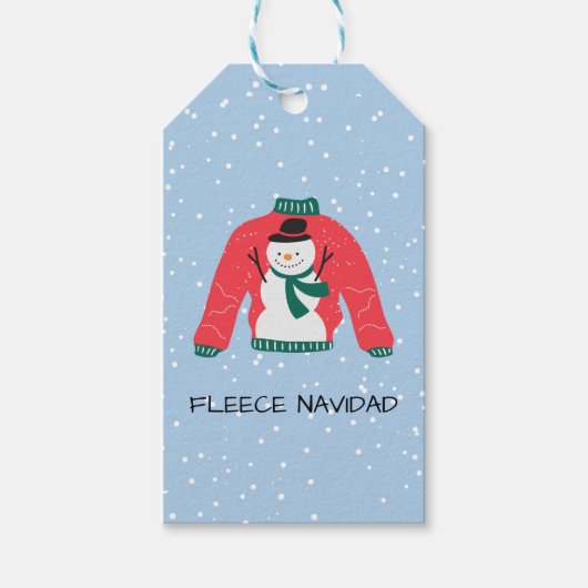 Fleece Navidad – Grappig Kersttrui Ontwerp Cadeaulabel (Voorkant)