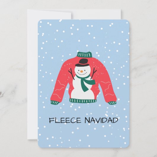 Fleece Navidad – Grappig Kersttrui Ontwerp Feestdagenkaart (Voorkant)