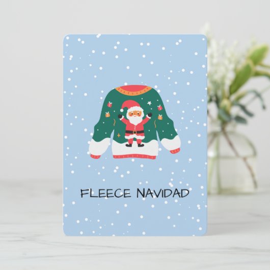 Fleece Navidad – Grappig Kersttrui Ontwerp Feestdagenkaart (Staand voorkant)