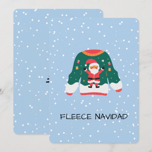 Fleece Navidad – Grappig Kersttrui Ontwerp Feestdagenkaart (Voorkant / Achterkant)