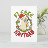 Fleece Navidad Grappige Alpaca Kerstmis Feestdagenkaart (Staand voorkant)