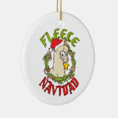 Fleece Navidad Grappige Alpaca Kerstmis Keramisch Ornament (Rechts)