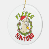Fleece Navidad Grappige Alpaca Kerstmis Keramisch Ornament (Links)