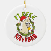 Fleece Navidad Grappige Alpaca Kerstmis Keramisch Ornament (Achterkant)