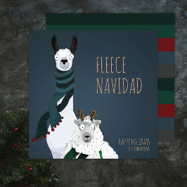 “Fleece Navidad” Grappige Chic Elegante Woordspeli Feestdagenkaart