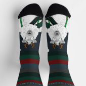 “Fleece Navidad” Grappige Festive Blauwe Schaap  Sokken (Top)