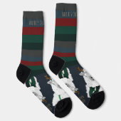 “Fleece Navidad” Grappige Festive Blauwe Schaap  Sokken (Rechts)