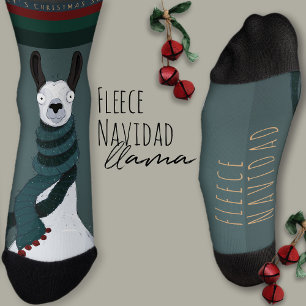 “Fleece Navidad” Grappige Pret Turquoise Grijze La Sokken