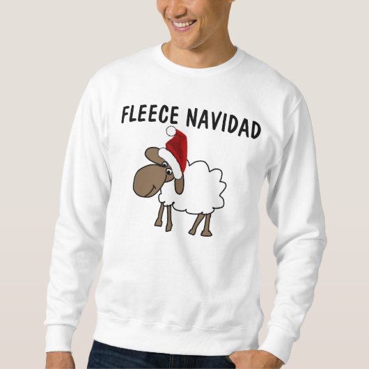 FLEECE NAVIDAD Grappige Schaap Kerst T-shirts (Voorkant)