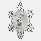 Fleece Navidad Gray Sheep Snowflake Ornament (Rechts)