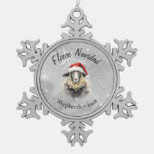 Fleece Navidad Gray Sheep Snowflake Ornament (Voorkant)