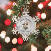 Fleece Navidad Gray Sheep Snowflake Ornament