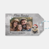 Fleece Navidad Grijs Schaap Foto Kerstcadeau Label Cadeaulabel (Voorkant (Horizontaal))