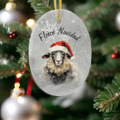 Fleece Navidad Grijs Schaap Kerst Ornament