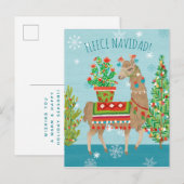 Fleece Navidad | Grote kerstdagen met Llamas Briefkaart (Voorkant / Achterkant)