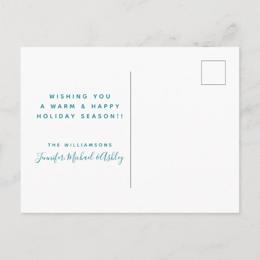 Fleece Navidad | Grote kerstdagen met Llamas Briefkaart (Achterkant)