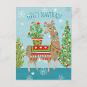 Fleece Navidad | Grote kerstdagen met Llamas Briefkaart (Voorkant)