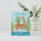 Fleece Navidad | Grote kerstdagen met Llamas Briefkaart (Staand voorkant)