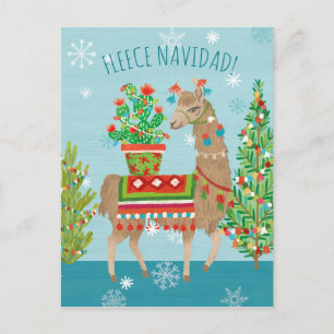 Fleece Navidad   Grote kerstdagen met Llamas Briefkaart